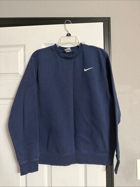 Nike Navy Crewneck Sweatshirt with White Swoosh Logo